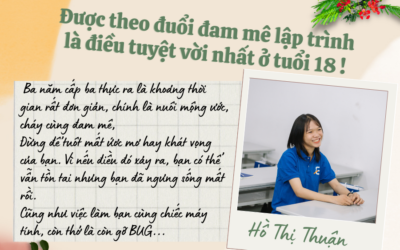 Được theo đuổi đam mê Lập trình là điều tuyệt vời nhất- CHV Hồ Thị Thuận