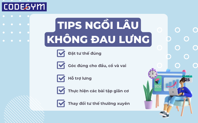 BẬT MÍ CÁCH NGỒI LÂU KHÔNG ĐAU LƯNG DÀNH CHO DÂN IT